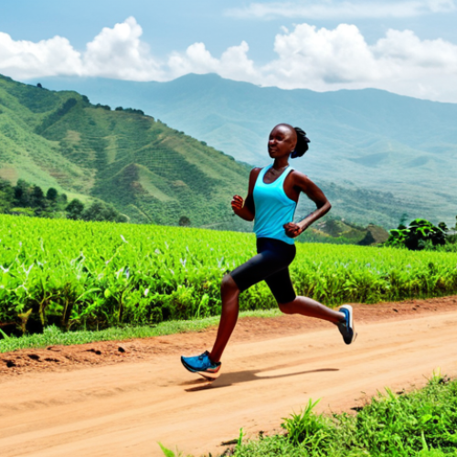 **

"A determined Burundian female runner, fully clothed in professional athletic wear, training on a dirt road in a rural, hilly landscape of Burundi.  She wears modest running attire.  The background shows lush green hills and a bright, sunny sky.  Perfect anatomy, correct proportions, natural pose.  Safe for work, appropriate content, family-friendly, high quality, professional photography."

**