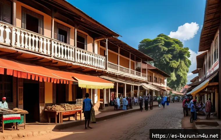 부룬디 주요 도시 탐방 - A vibrant street scene in Gitega, Burundi&rsquo;s cultural capital, featuring well-preserved Belgian colon...